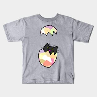 Black Cat Kitten Funny Easter Eggs Kids T-Shirt